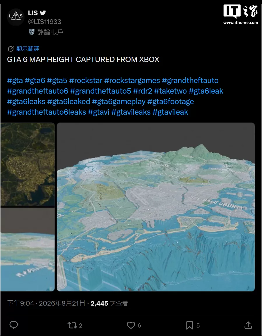 R 星《GTA6》地图又泄露了