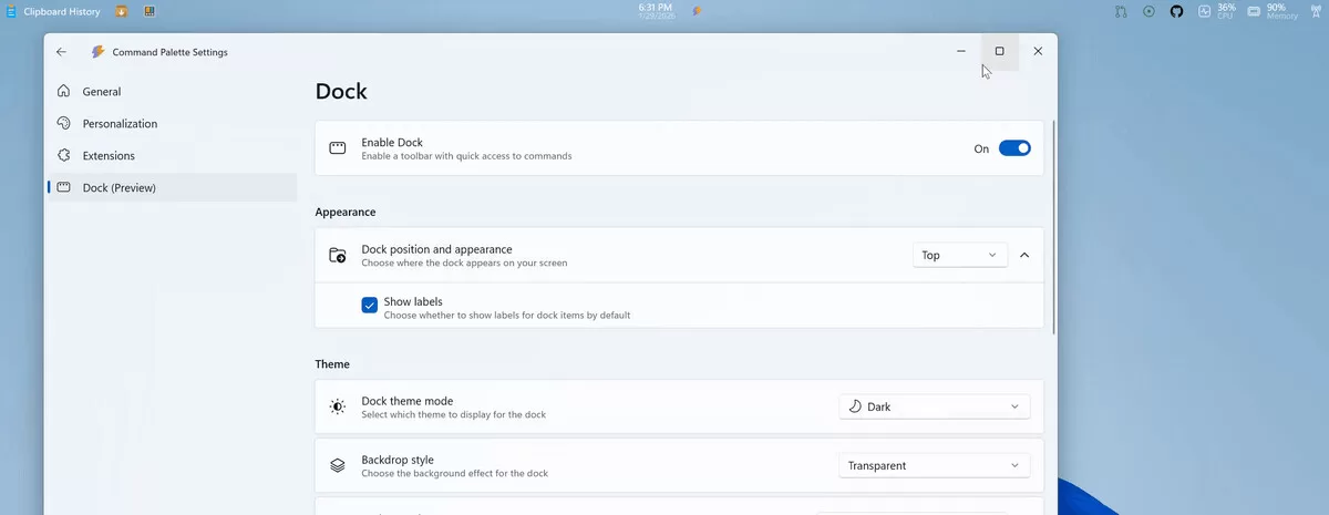 PowerToys Top Menu Bar 0005