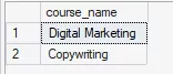 This image shows the two courses with no registrations yet