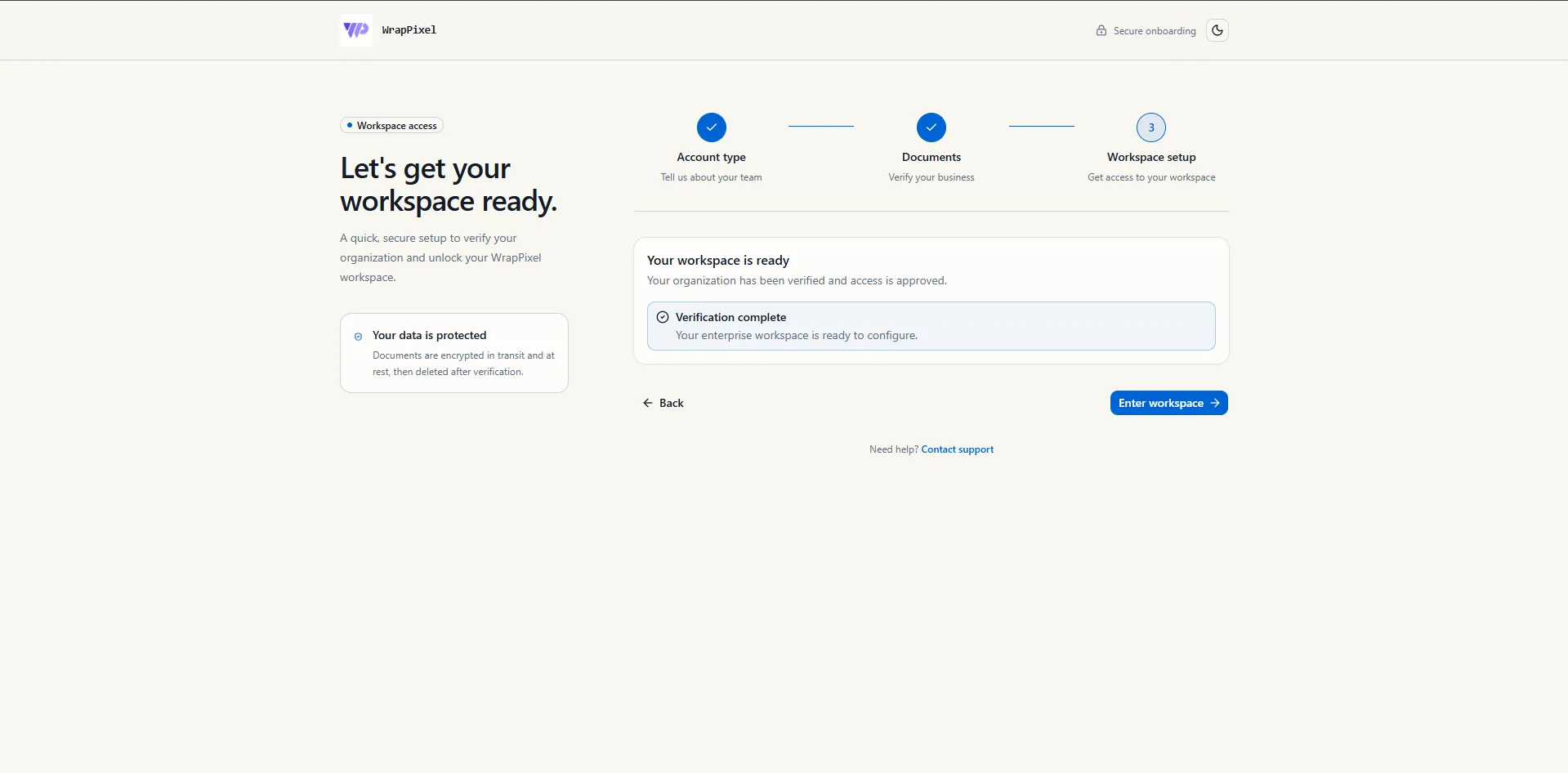 Step 3: Verification status with an alert