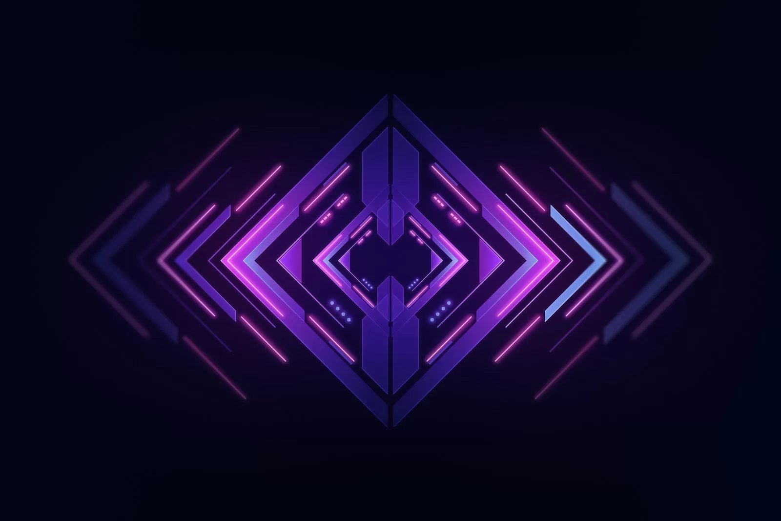 Dark abstract futuristic technology background with purple geometric glow