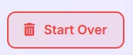  Start Over button for resetting the PDF Filter Studio.