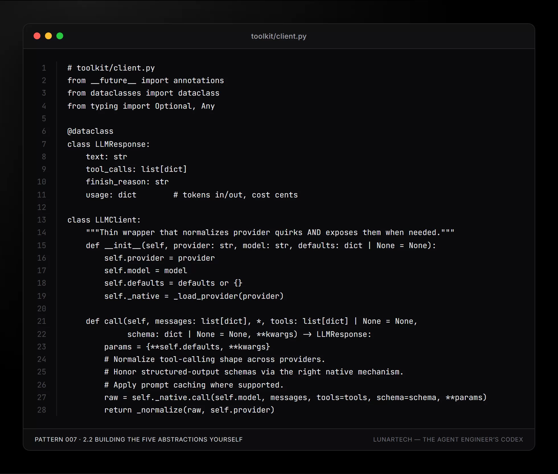 Pattern 007 — 2.2 Building the five abstractions yourself