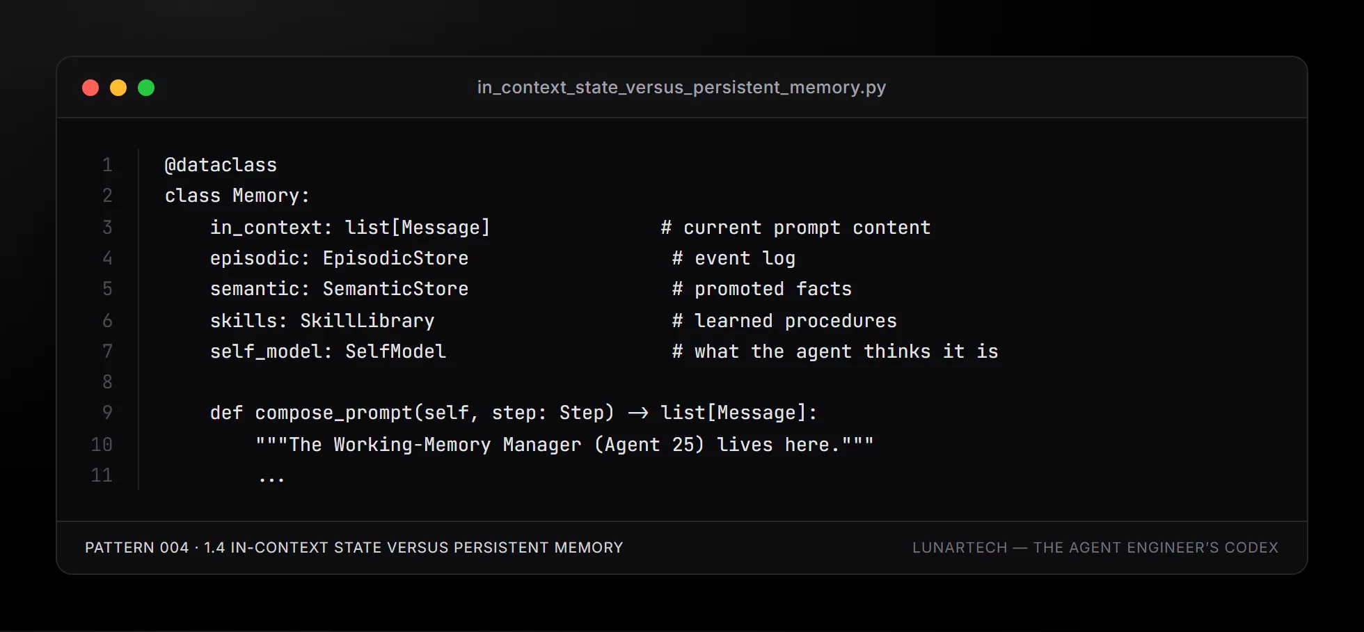 Pattern 004 — 1.4 In-context state versus persistent memory